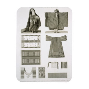 Beispiele für Seide und ägyptische Kostüme, aus "D Magnet