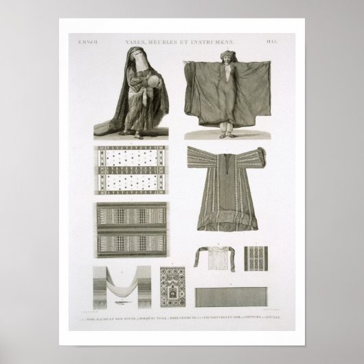 Beispiele für Seide und ägyptische Kostüme, aus "D Poster (Vorne)