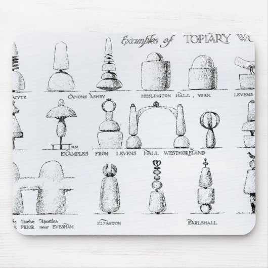 Beispiele von Topiary arbeiten, 1902 (Stich) (b/w Mousepad (Vorne)