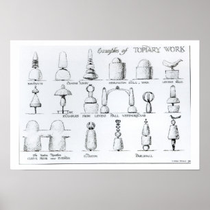 Beispiele von Topiary arbeiten, 1902 (Stich) (b/w Poster