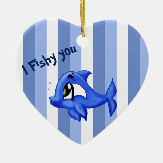 Beispielhafte und niedliche Delphin-Cartoon-Darste Keramikornament (Vorne)
