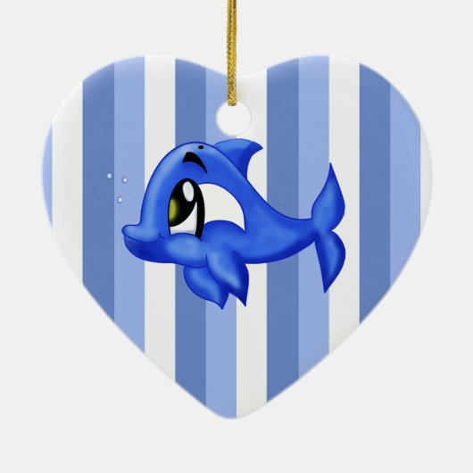 Beispielhafte und niedliche Delphin-Cartoon-Darste Keramikornament (Hinten)