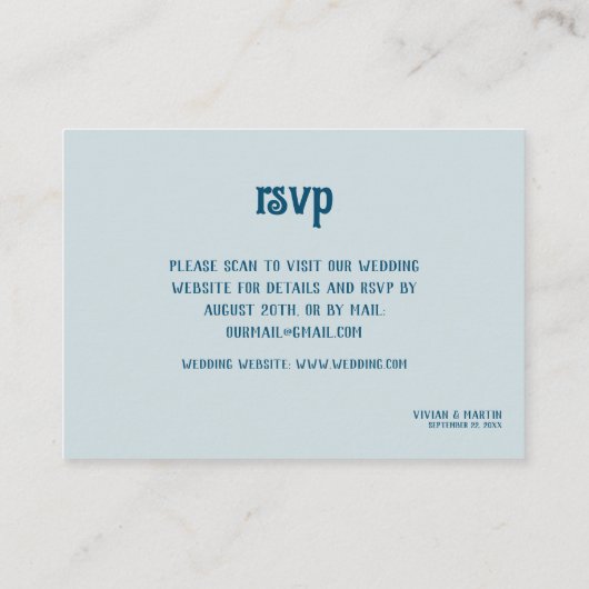 Beispielklassische lila dunkelblaue QR-UAWG Begleitkarte (Rückseite)