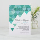 BEISPIELperlenschimmer geometrische Dreiecke Einladung (Stehend Vorderseite)