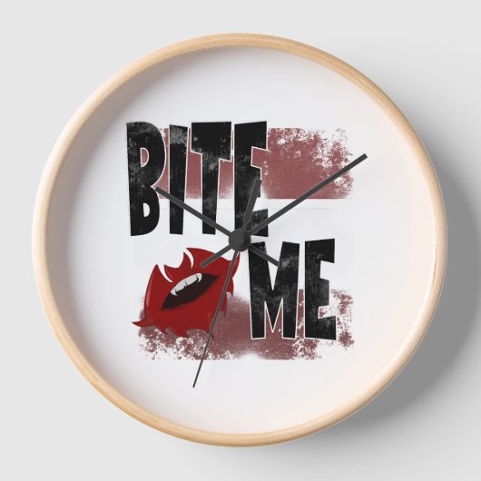 Beiß - Cooles Zitat - Halloween - Bat Uhr (Vorderseite)