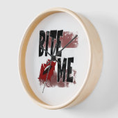 Beiß - Cooles Zitat - Halloween - Bat Uhr (Winkel)