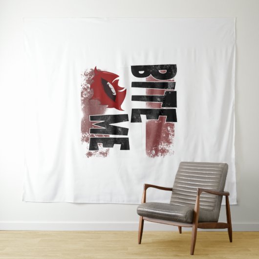 Beiß - Cooles Zitat - Halloween - Bat Wandteppich (Beispiel (Horizontal))