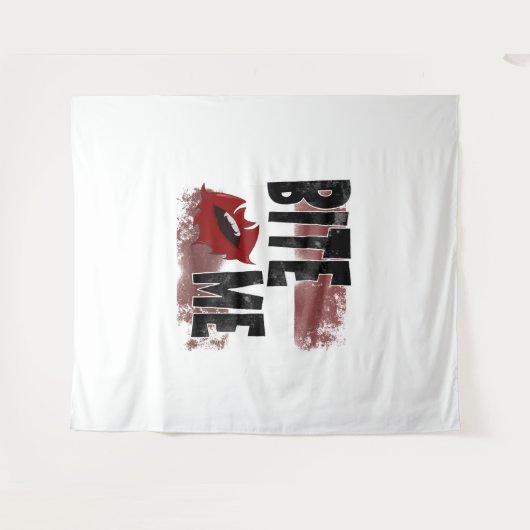 Beiß - Cooles Zitat - Halloween - Bat Wandteppich (Vorderseite (Horizontal))