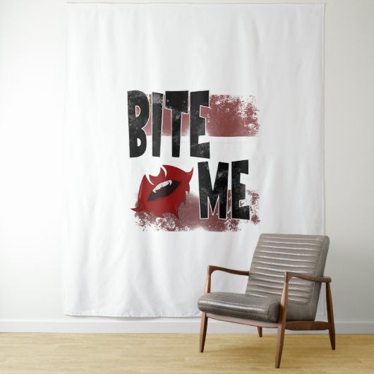 Beiß - Cooles Zitat - Halloween - Bat Wandteppich (Beispiel)