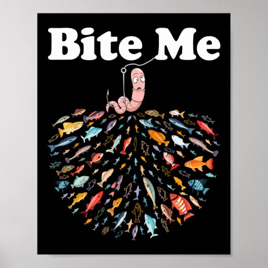Beiß, ich fische Fischfang Lover Poster (Vorne)