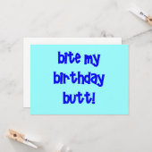 Beiß meinen Hintern zum Geburtstag! Karte (Vorderseite/Rückseite Beispiel)