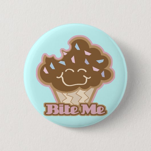 beiß mich Schokoladencupcake Button (Vorderseite)