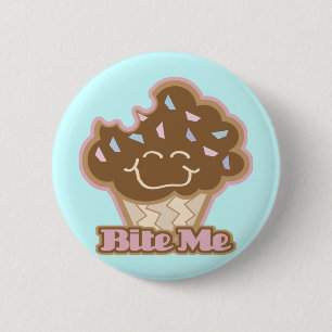 beiß mich Schokoladencupcake Button