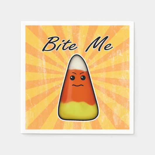 Beiß mir niedlicher lustiger Kawai Halloween-Süßma Serviette (Vorderseite)