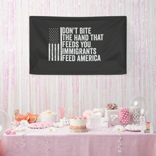Beiß nicht die Hand, die dir Amerikaner Füttre Banner (Party)
