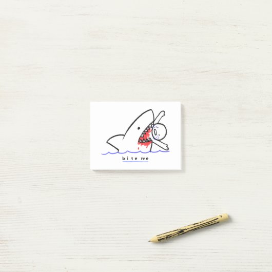 beißen post-it klebezettel (Auf Schreibtisch)