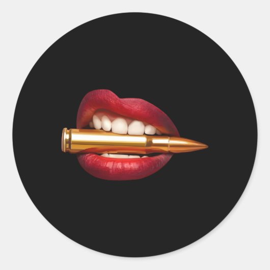 Beißen Sie den Pop der Bullet Lips Runder Aufkleber (Vorderseite)