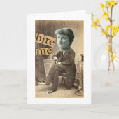 BEISSEN Sie MICH Gruß-Karten-viktorianische Karte (Gelbe Blume)