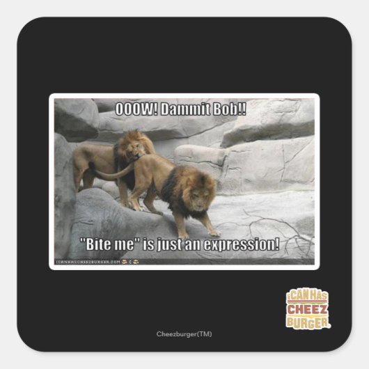 Beißen Sie mich ist gerade ein Ausdruck! Quadratischer Aufkleber (Vorderseite)