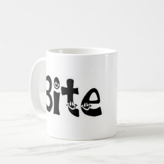 Beißen Sie mich! Kaffeetasse (Vorderseite Links)