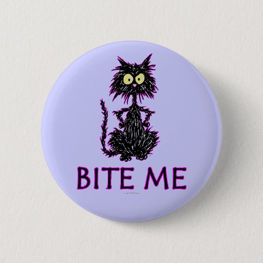 Beißen Sie mich! Katzen-Geschenk-Entwürfe Button (Vorderseite)