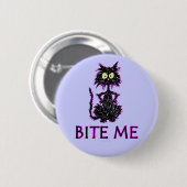 Beißen Sie mich! Katzen-Geschenk-Entwürfe Button (Vorne & Hinten)