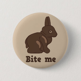 Beißen Sie mich Osterhasenknopf Button