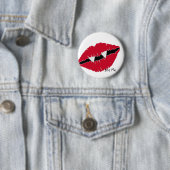 Beißen Sie mich rote Reißzähne der Lippenn Button (Beispiel)
