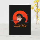 Beißen Sie mich Vampir Halloween Karte (Gelbe Blume)
