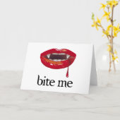 Beißen Sie mich Vampir Karte (Gelbe Blume)