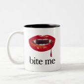 Beißen Sie mich Vampir Zweifarbige Tasse (Links)