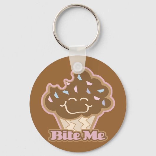 beißen Sie mir Schokoladenkupkuchen Schlüsselanhänger (Vorderseite)