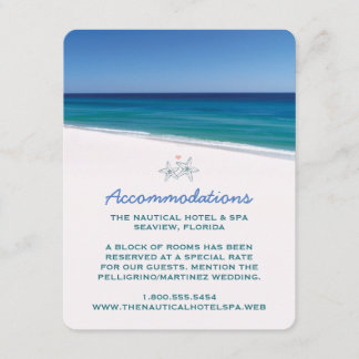Beistellkarten für Hochzeiten am Strand Begleitkarte
