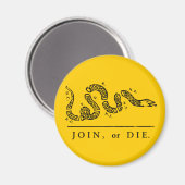 Beitritt oder Die - Libertarian Magnet (Vorderseite/Rückseite)