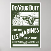 Beitritt zu den US-Marines — WW2 Poster (Vorne)