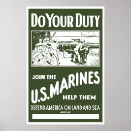 Beitritt zu den US-Marines — WW2 Poster