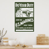 Beitritt zu den US-Marines — WW2 Poster (Küche)