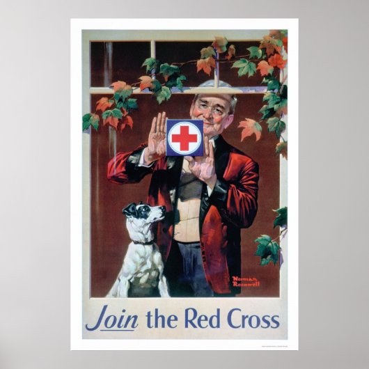 Beitritt zum Roten Kreuz - Mann mit Hund (US00292) Poster (Vorne)