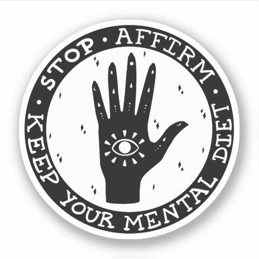 Bejahen und Manifestation Aufkleber (Vorderseite)