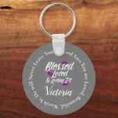Bejahung gesegnete Quotes-Versprechen Schlüsselanhänger (Vorderseite)