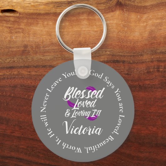 Bejahung gesegnete Quotes-Versprechen Schlüsselanhänger (Vorderseite)