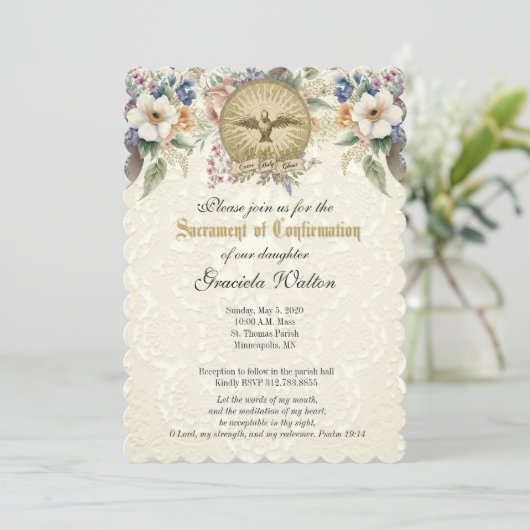 Bejahung religiös-katholisch einladung (Stehend Vorderseite)