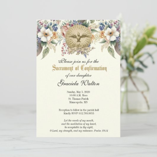 Bejahung religiös-katholisch einladung (Stehend Vorderseite)