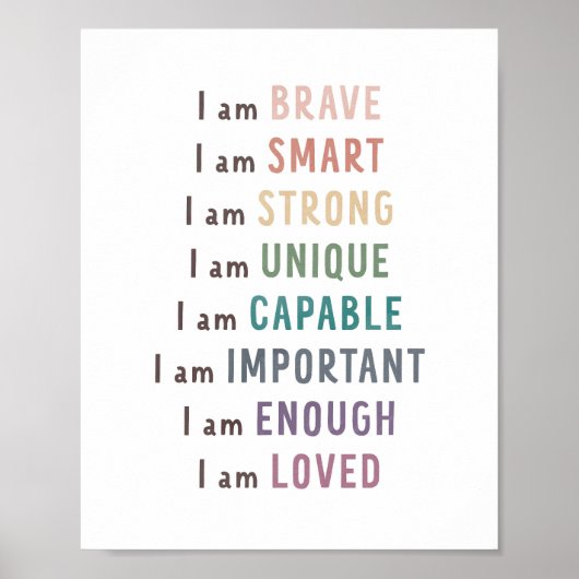 Bejahungen für Kinder, die die Eckdekoration beruh Poster (Vorne)