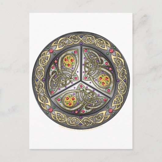 Bejeweled Celtic Shield Postkarte (Vorderseite)