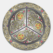 Bejeweled Celtic Shield Runder Aufkleber (Vorderseite)