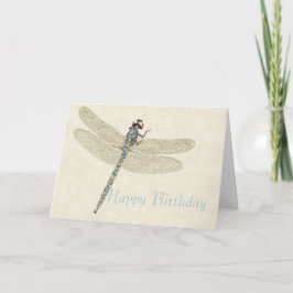 Bejeweled Dragonfly Happy Birthday Card Karte