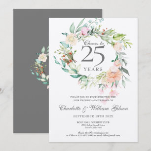 Bejubeln auf 25 Jahre Silver Anniversary Metallic Einladung