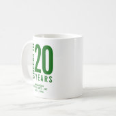 Bejubeln bis 20 Jahre Geschäftsjubiläum Kaffeepaus Kaffeetasse (Vorderseite Links)