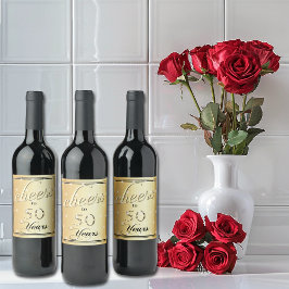 Bejubeln bis 50 Jahre Gold Satin Glitzer Sparkle Weinetikett